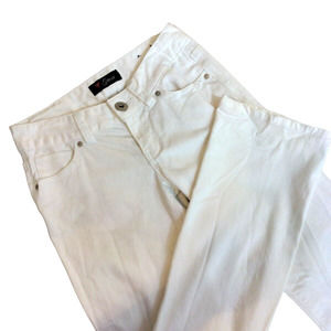 Guess Womens Size 27 Solid White Denim Jeans Low Rise Straight Leg